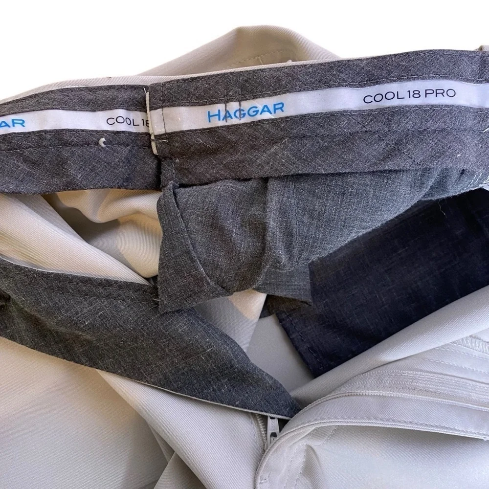 Haggar Cool Pro 18 Light Taupe Golf Short Big men's sz 44 adjustable waist band